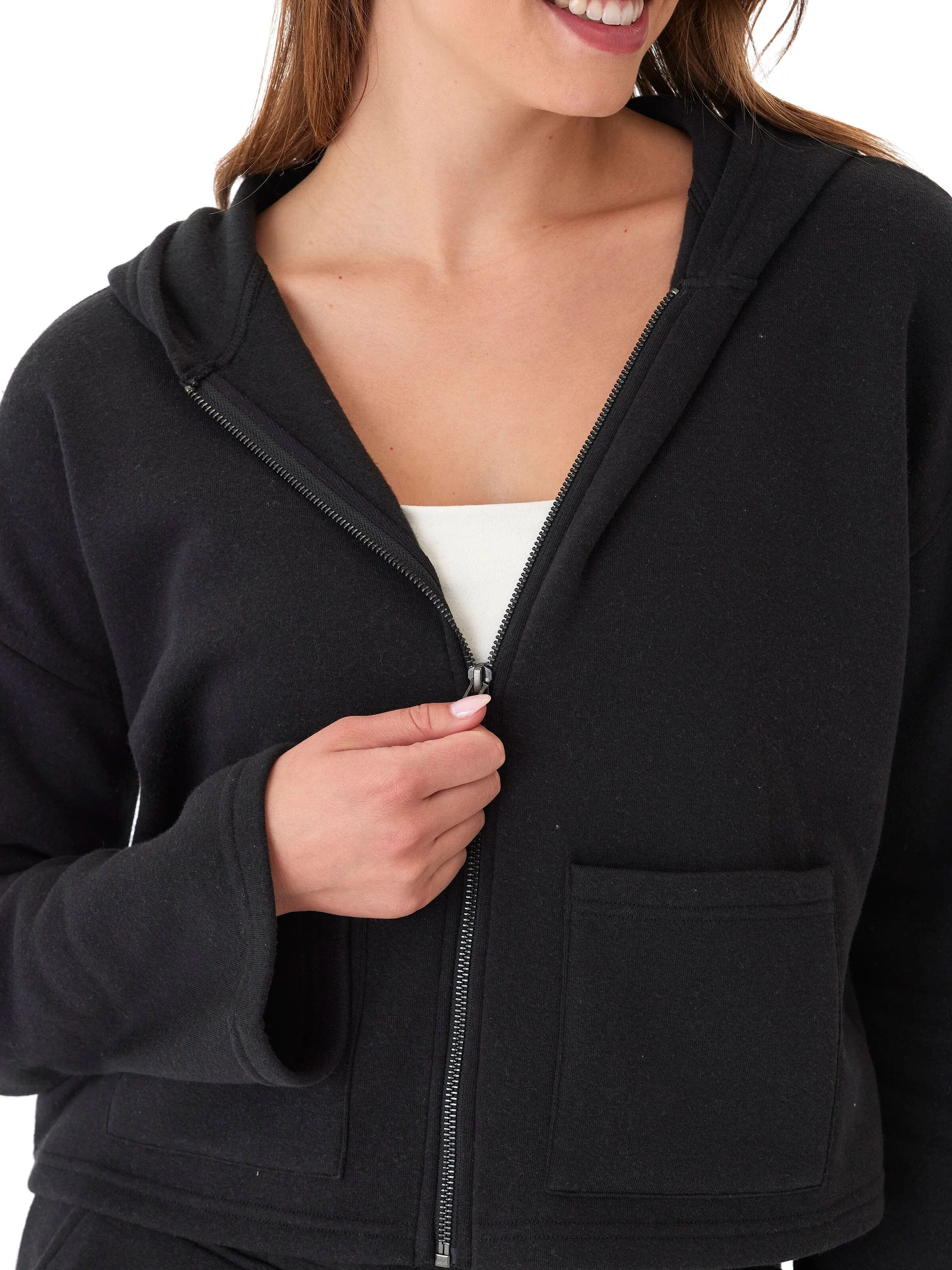 Raychelle Triblend Fleece Pocket Hoodie Waterproof Fabric