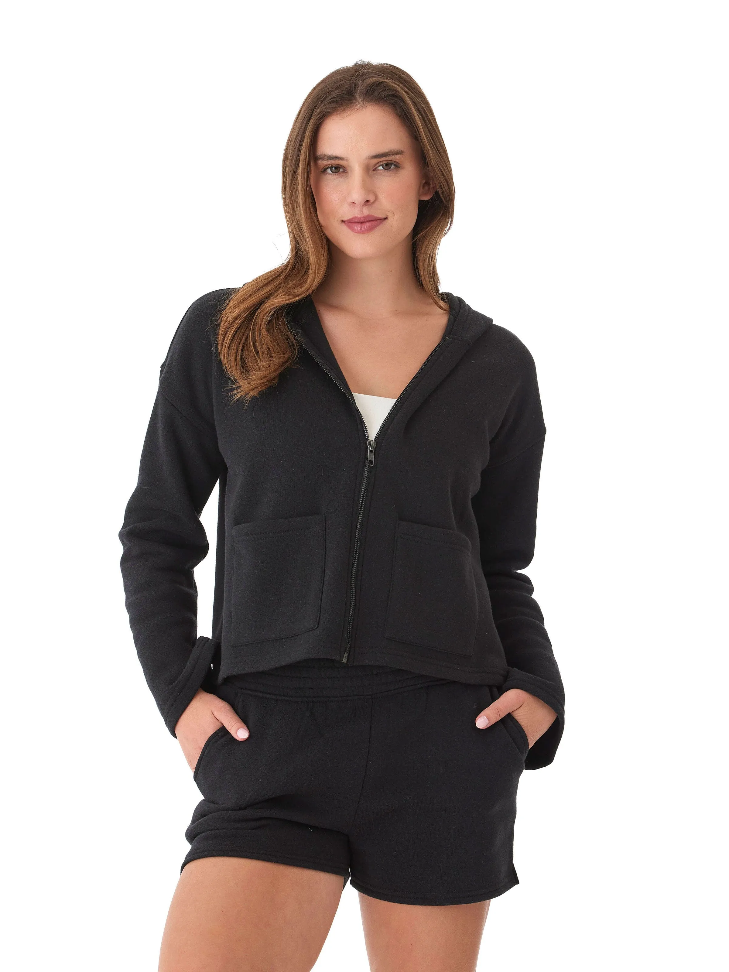 Raychelle Triblend Fleece Pocket Hoodie Mark Style slim cut