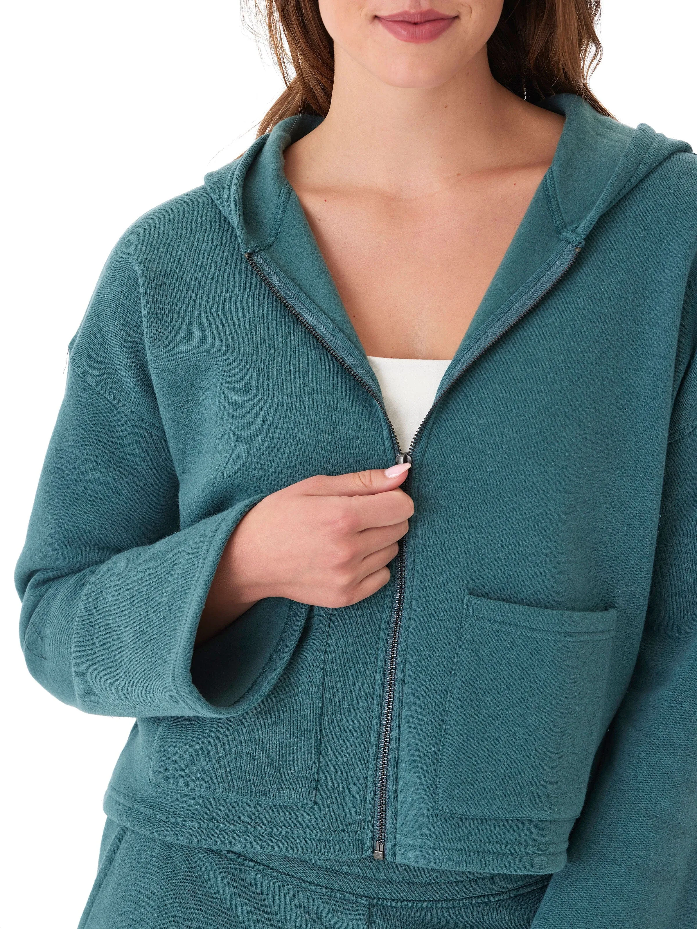 Raychelle Triblend Fleece Pocket Hoodie Heat Reflective Tech