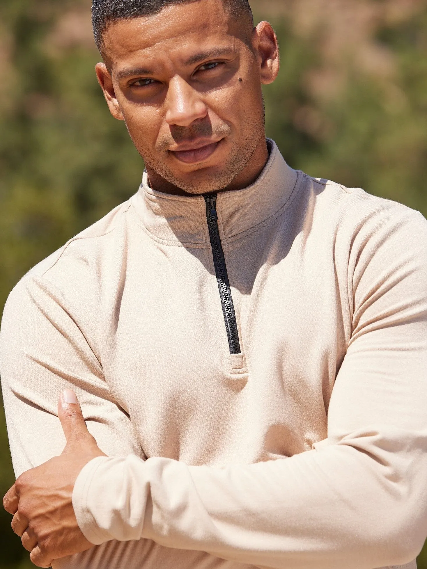 Kace Modal Terry Quarter Zip Neck Non Irritating Edging