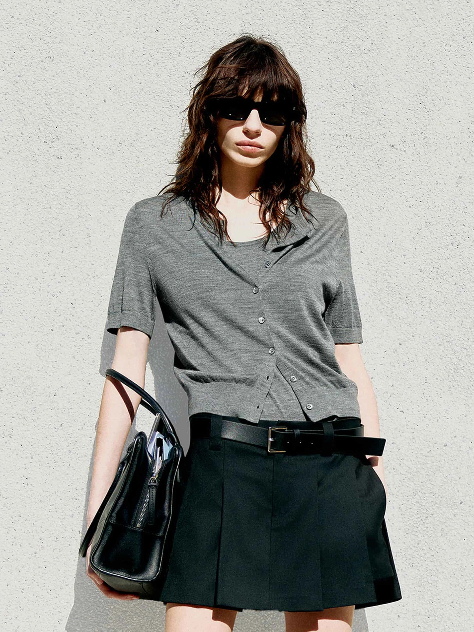 Home Style Relaxed Layer Ribbed Trim Wool Top