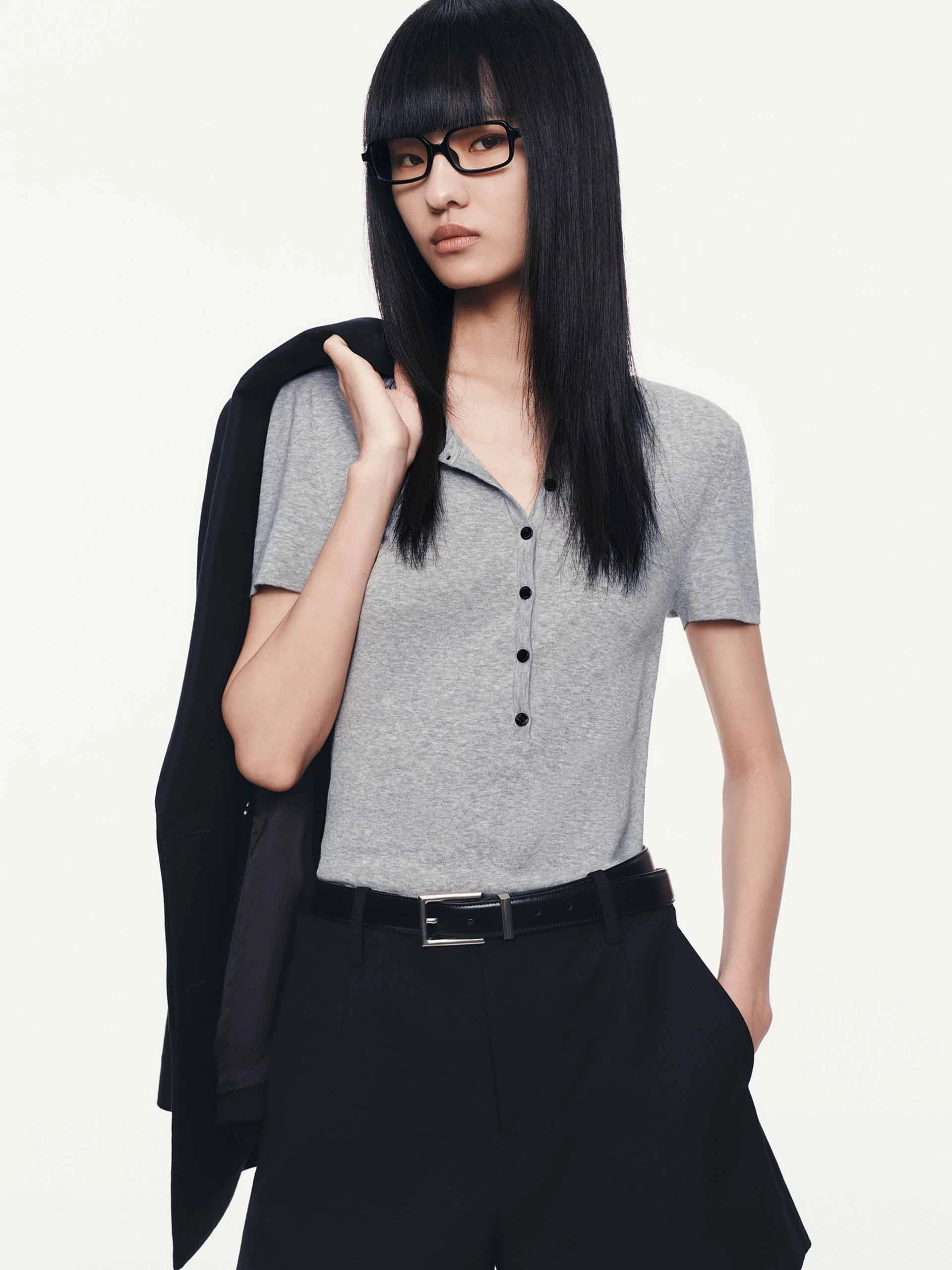 Eco Dyeing Method Fitted Half Button Top