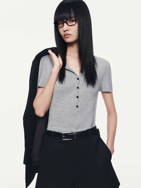 Eco Dyeing Method Fitted Half Button Top