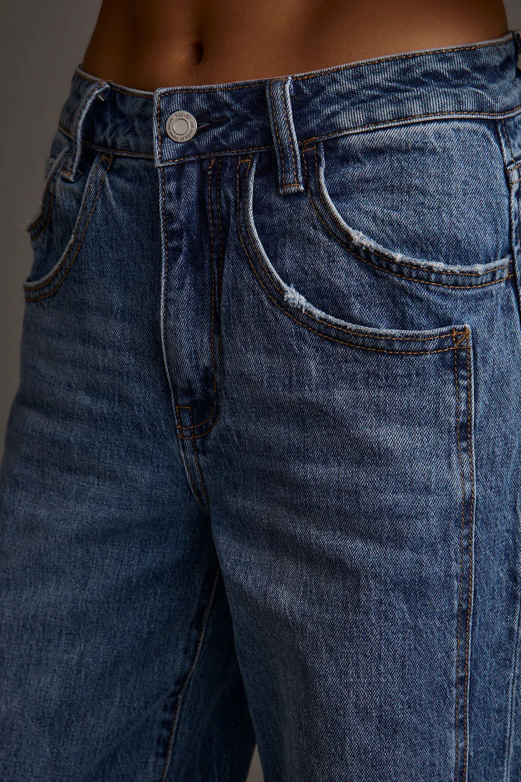 Presley Cuffed Straight Leg Denim Durable Stitching Tapered ankle