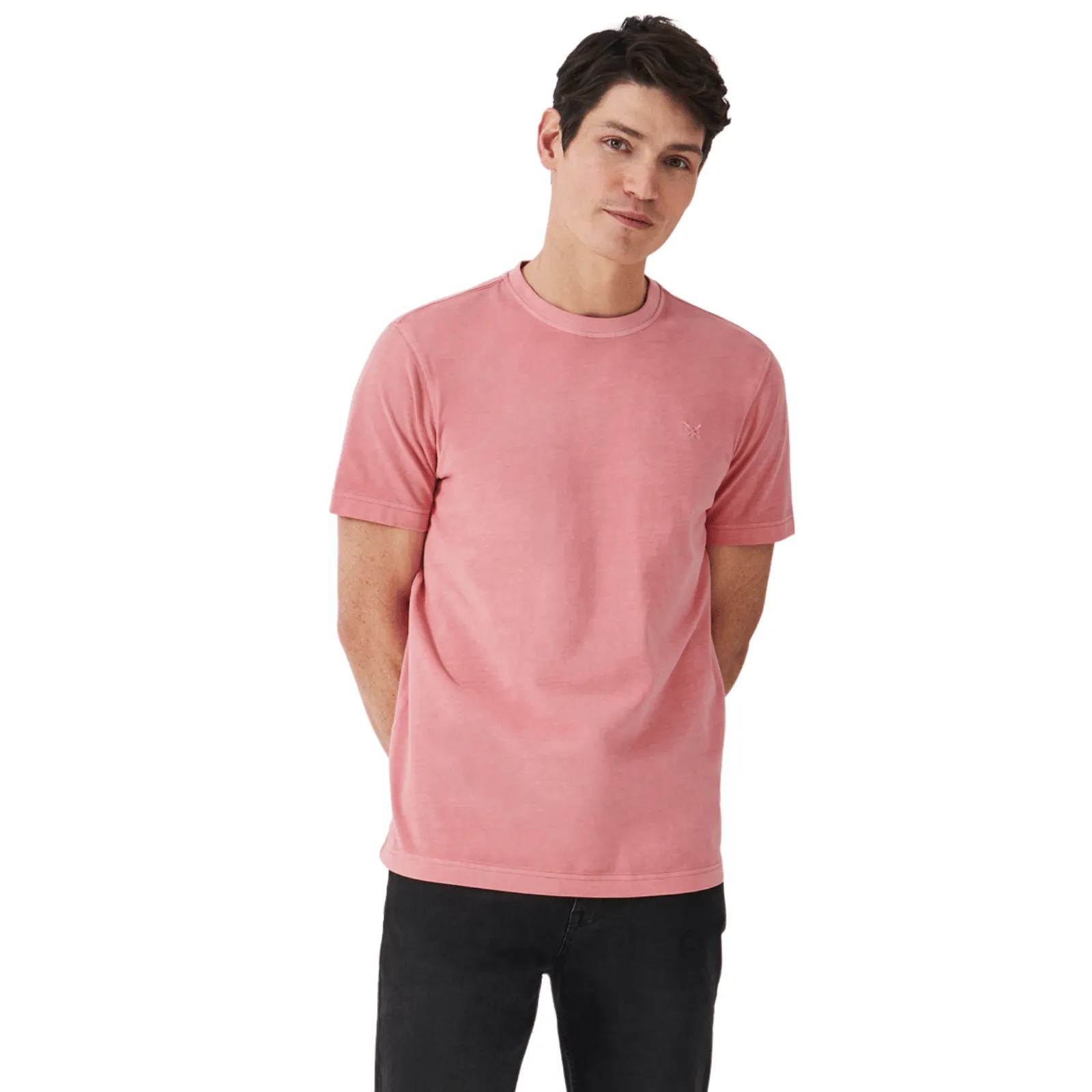 Crew Clothing Mens Garment Dye T-Shirt Flexible Shoulder Gusset