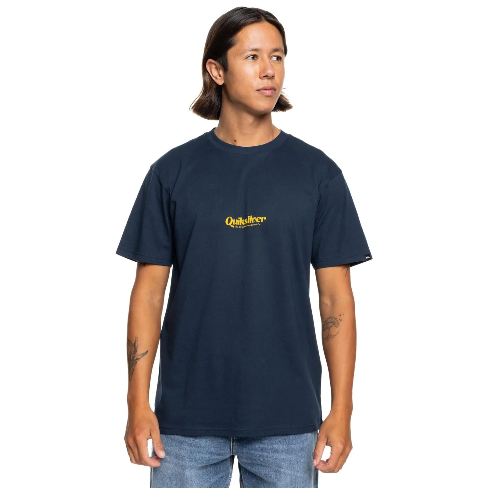 Quiksilver Mens QS Simple Lettering Graphic T-Shirt Comfortable Fabric