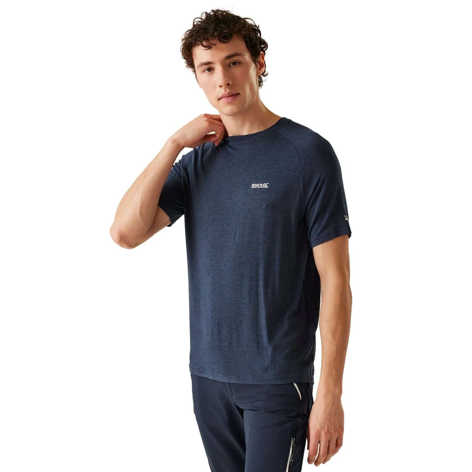 Regatta Mens Ambulo II Short Sleeve T-Shirt RubberizedGrip Layered Hem Reinforcement