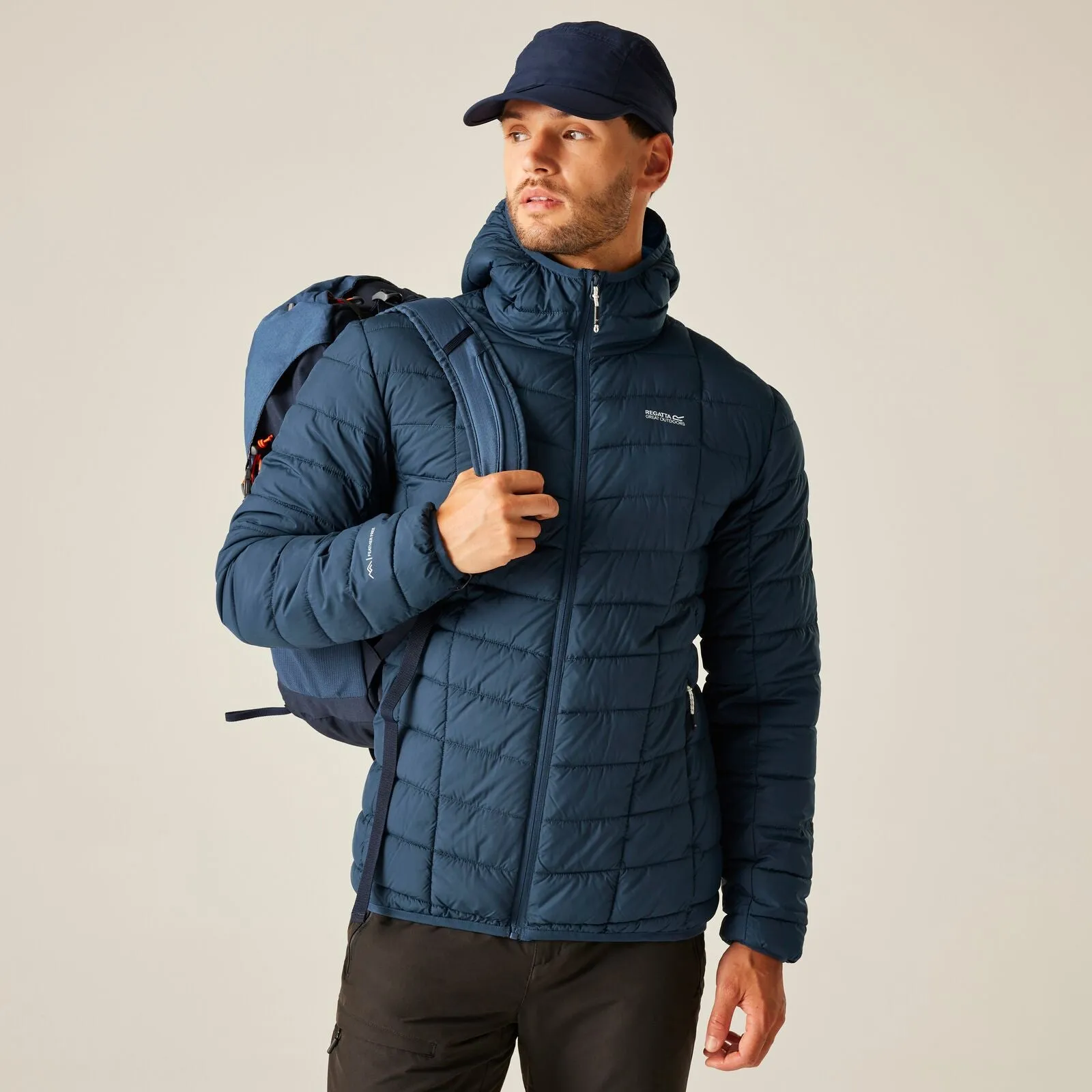 Regatta Mens Asper Water Repellent Hooded Padded Jacket Packable design