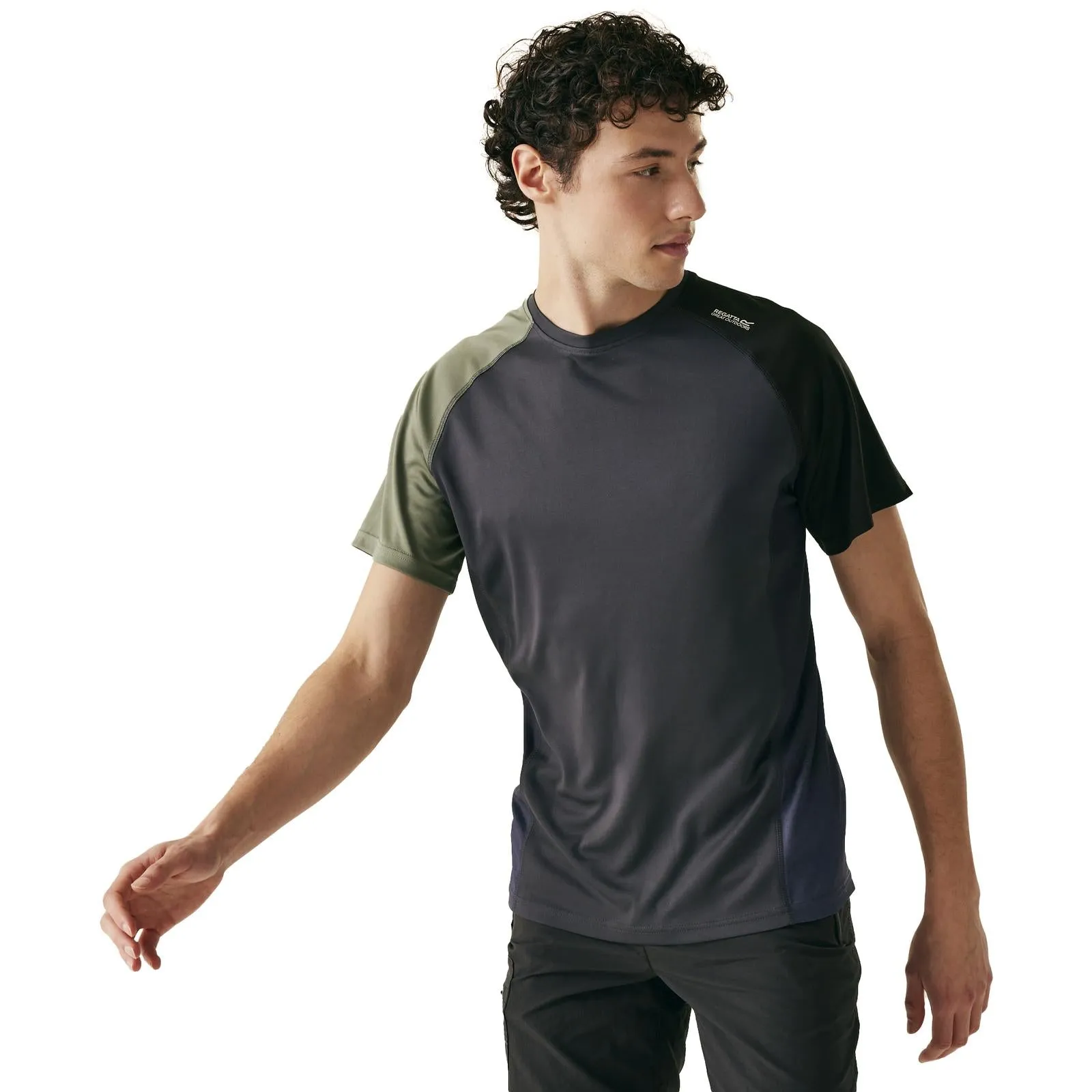 Regatta Mens Corballis Short Sleeve T-Shirt Reversible Layering Tech Sweat Absorbing Lining