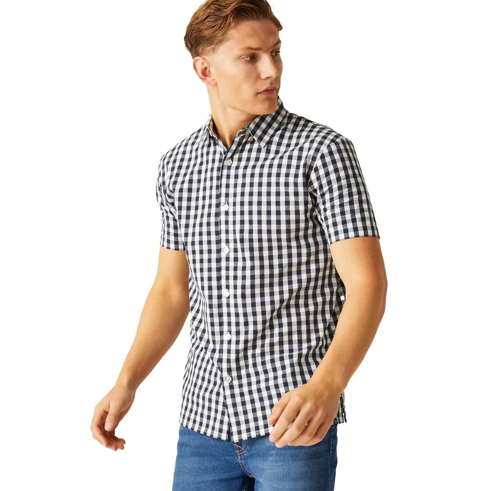 Reinforced Elbow Patches Regatta Mens Denmoor Short Sleeve Shirt