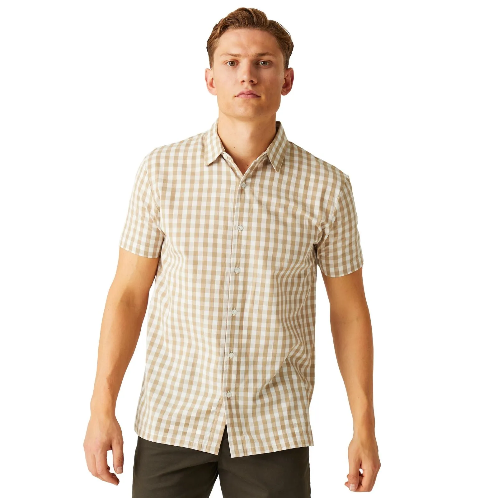 Regatta Mens Denmoor Short Sleeve Shirt Multi Pocket Utility High Density Weave