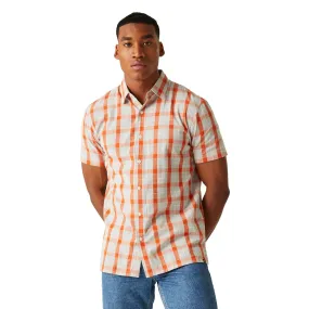 Regatta Mens Denmoor Short Sleeve Shirt Flexible Shoulder Panels Raw edge