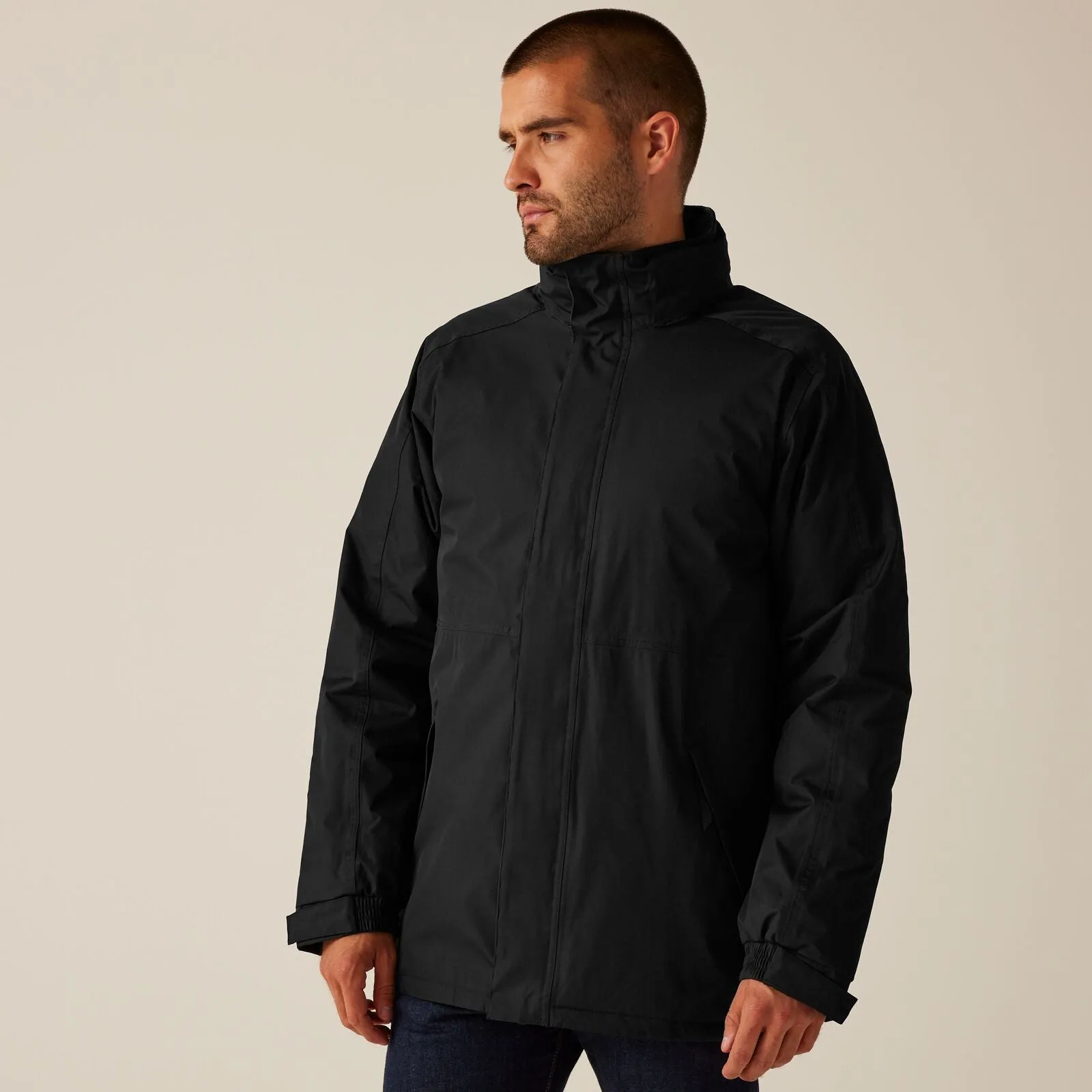 Regatta Mens Dover Waterproof Insulated Parka Jacket Non Iron Fabric Tech