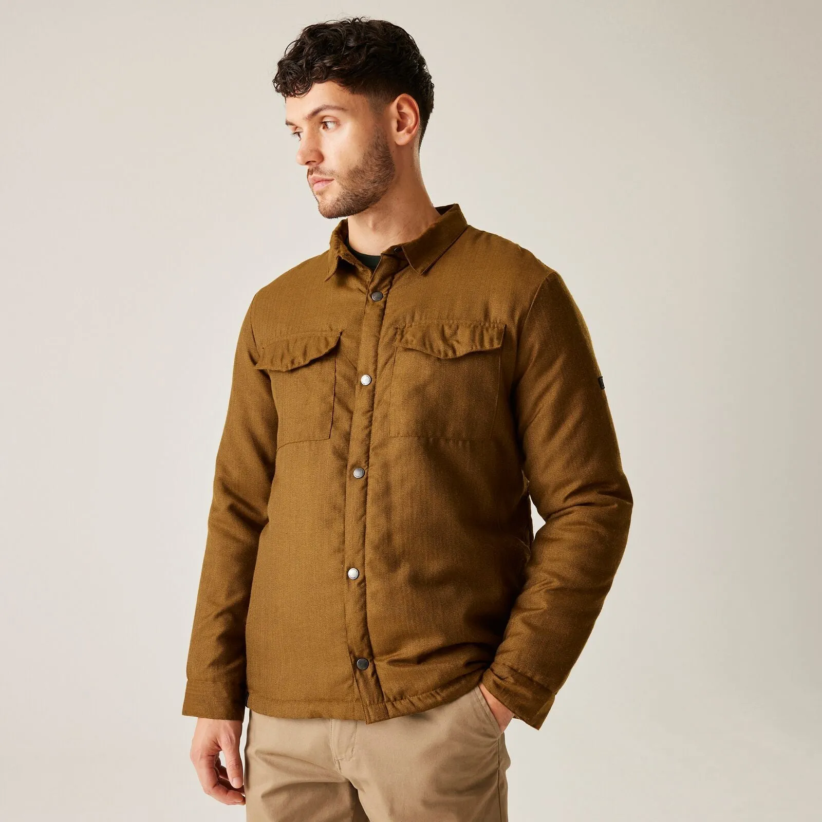 Regatta Mens Gawayne Insulated Long Sleeve Shirt Asymmetrical Cut Distressed finish