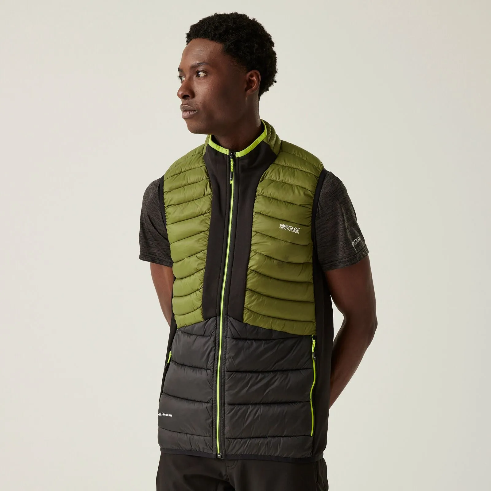 Hooded Attachment Regatta Mens Leedre Hybrid Padded Gilet