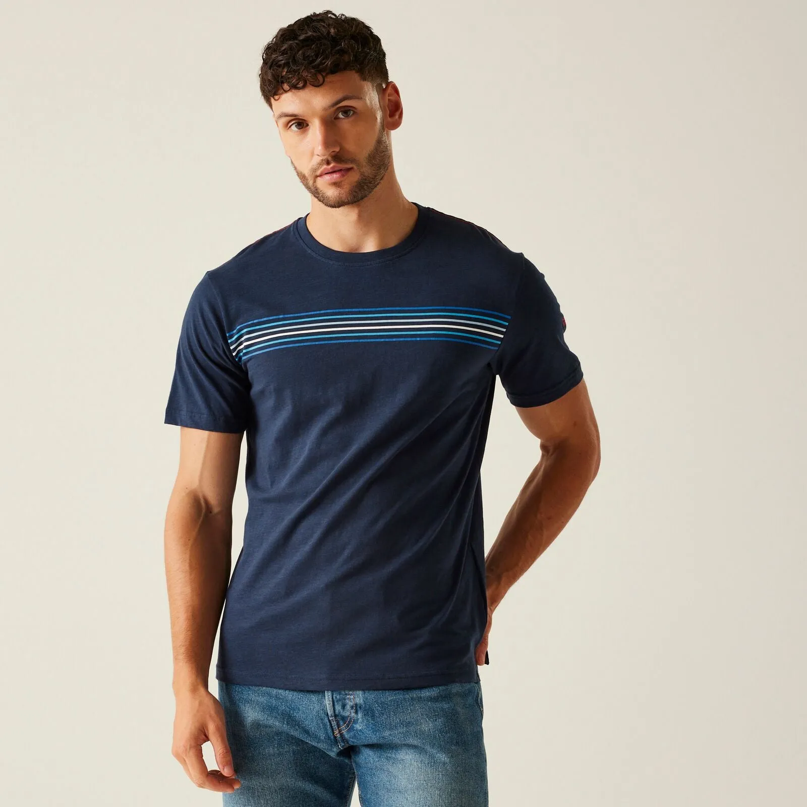 Tactile Soft Texture Garment Washed Regatta Mens Ravia Short Sleeve T-Shirt