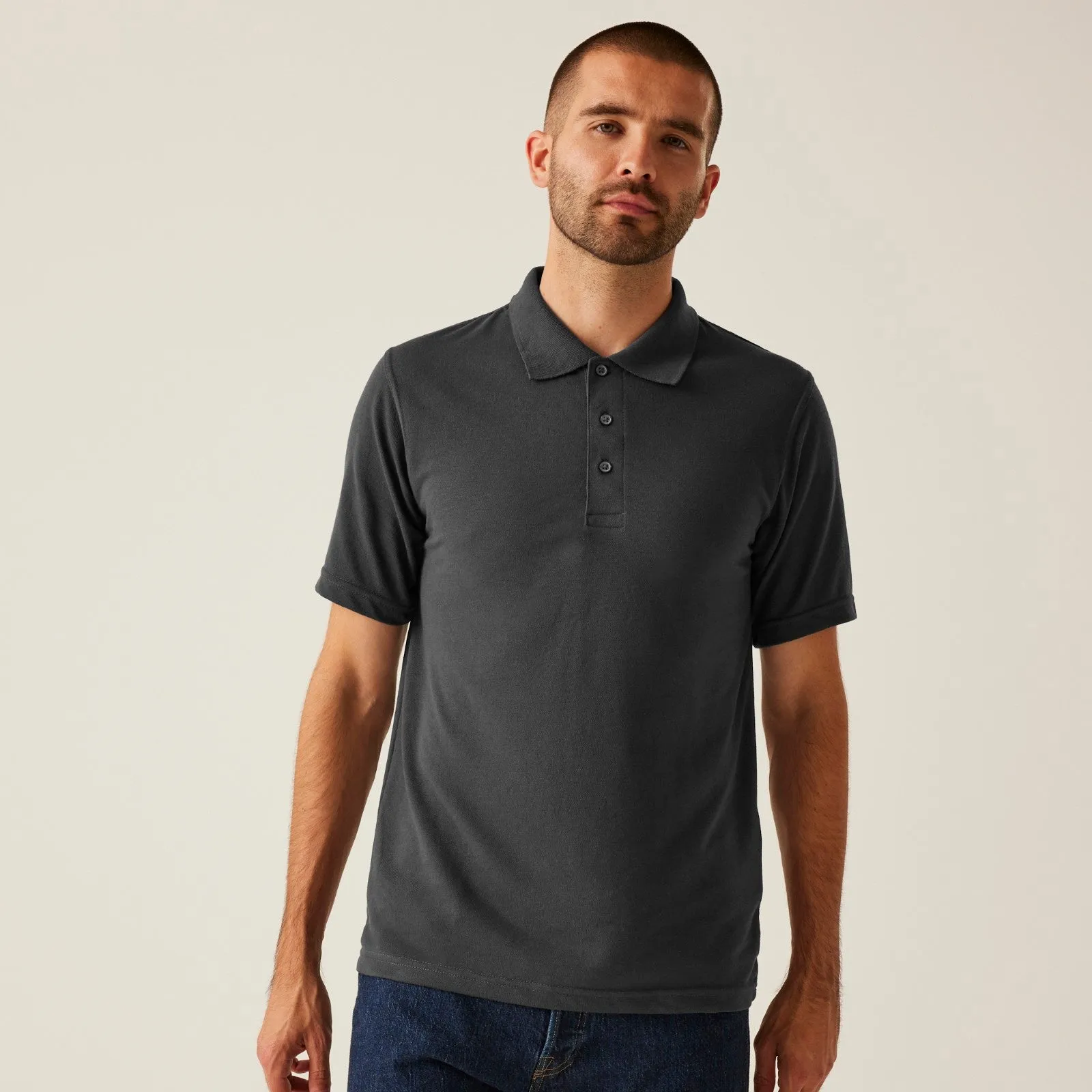 Regatta Professional Mens Pro 65/35 Short Sleeve Polo Shirt Soft Jersey Fabric Weekend Comfort