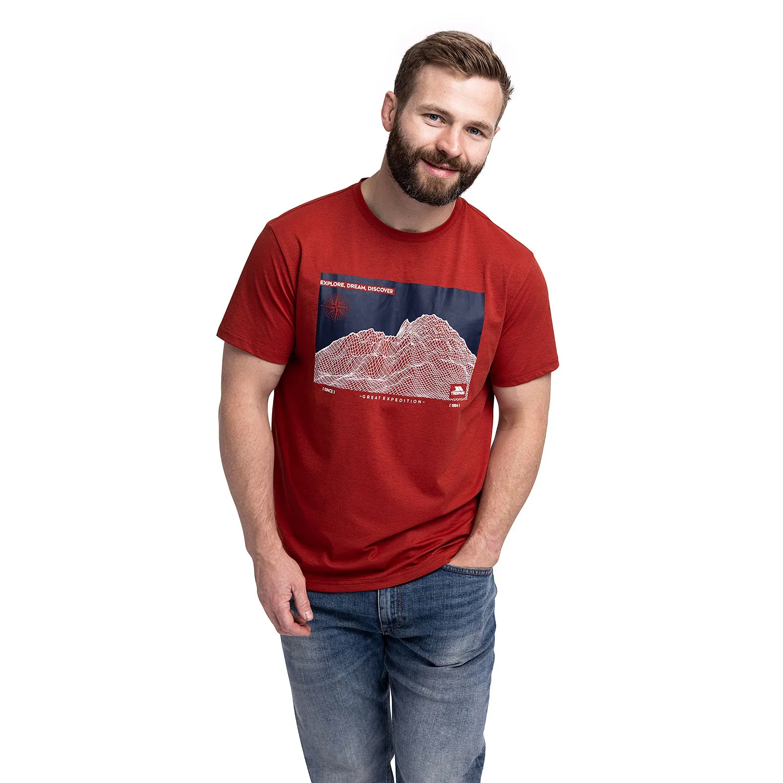 Trespass Mens Sirgis Graphic Short Sleeve T-Shirt Cozy Fit Circular Knit