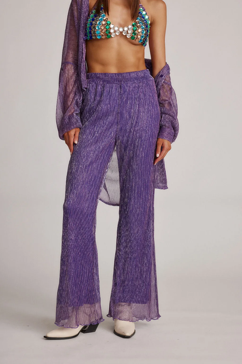 Victoria Purple Pull On Pants Slip Resistant