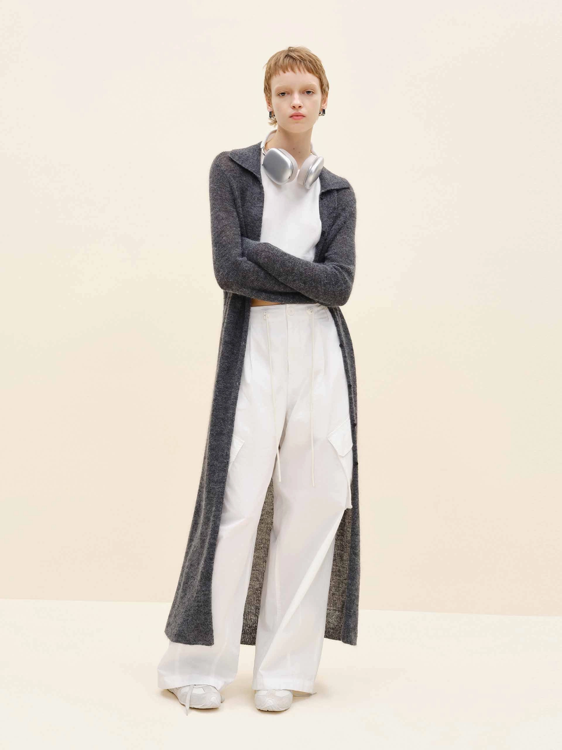 YarnDyed Stripes Moisture Wicking Yarn Lightweight Long Cardigan