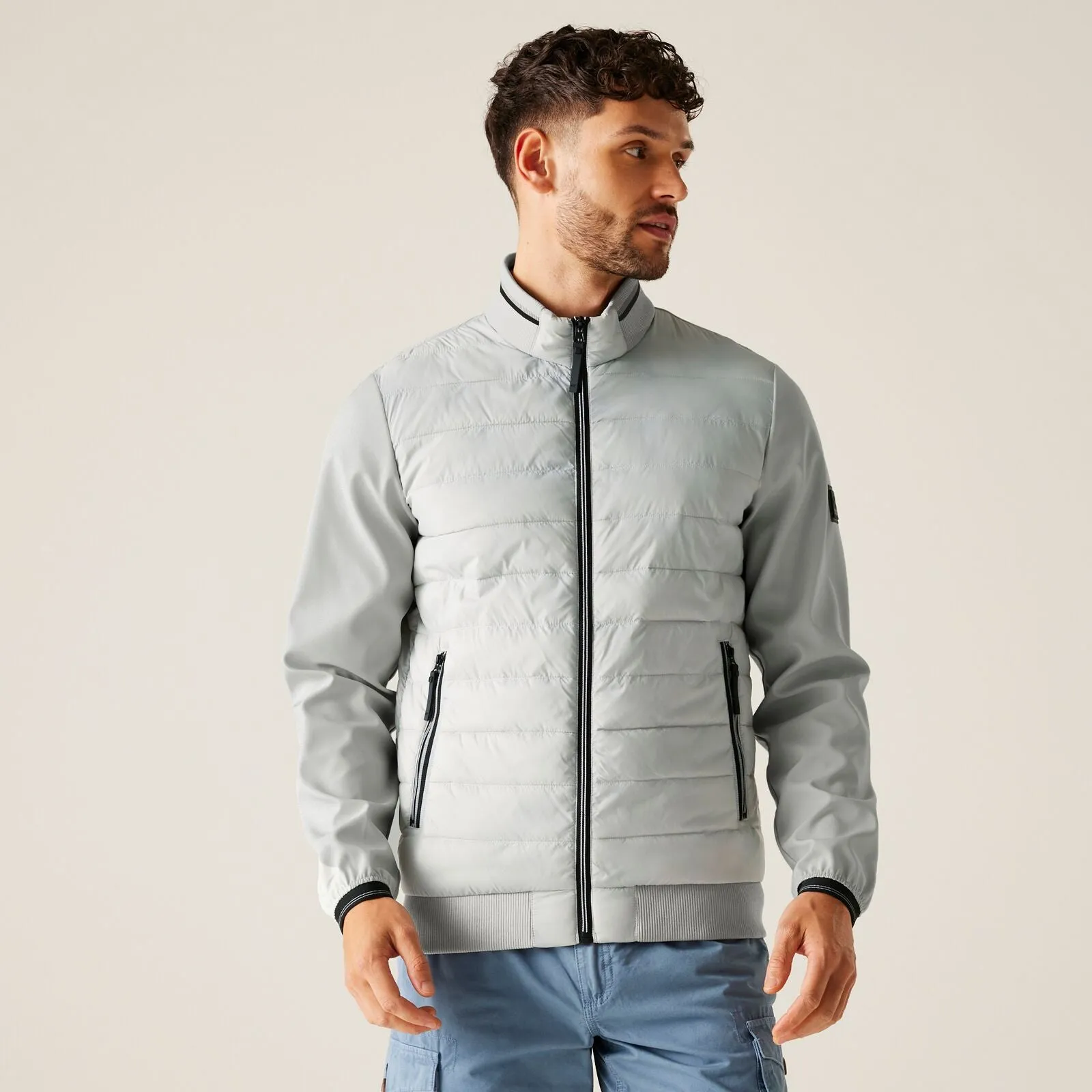 Regatta Mens Brennon Hybrid Padded Jacket Light Reflective Zippers
