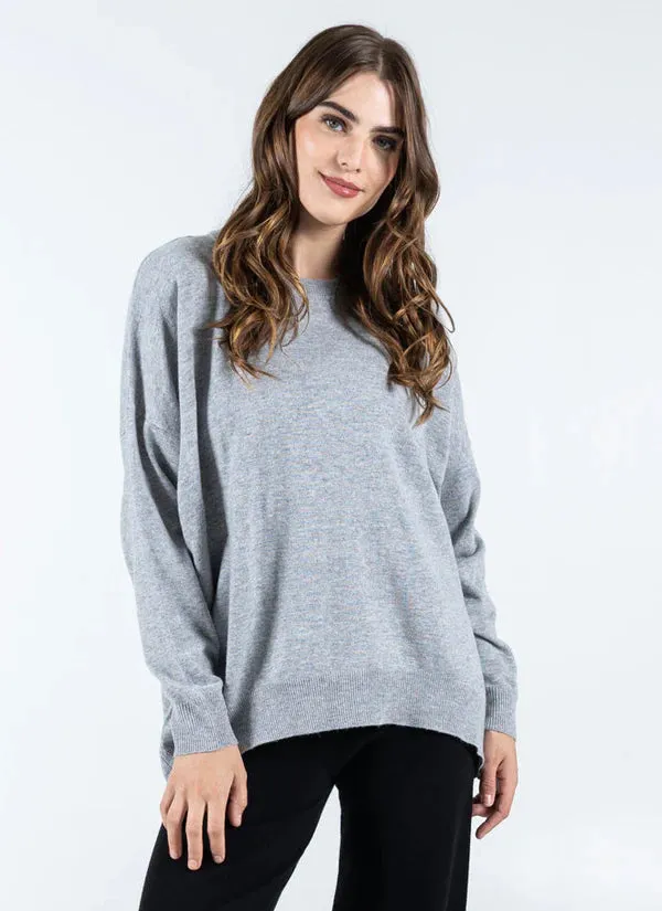 Relaxed Fit Light Weight Crew Neck Double Layered Knit