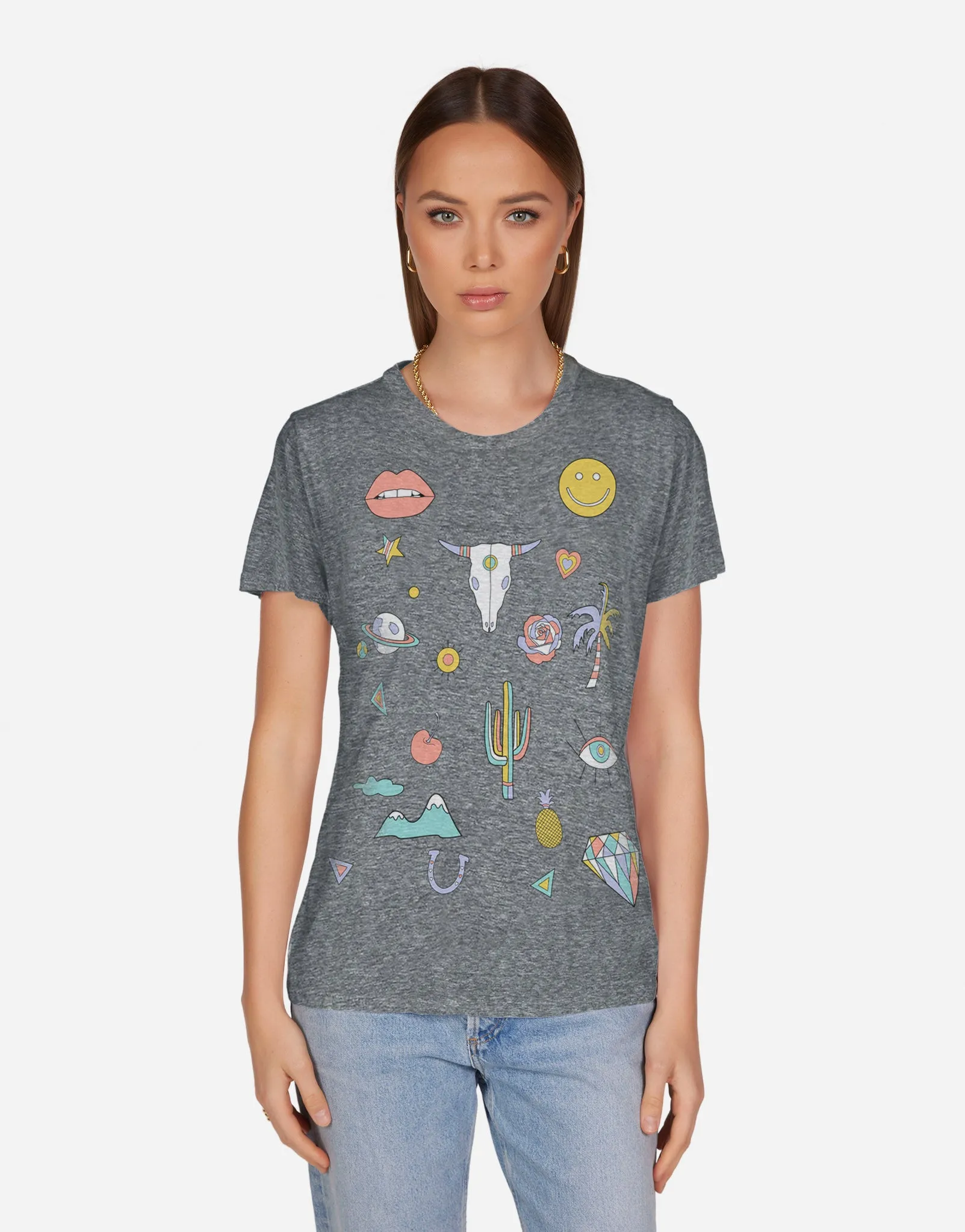 Comfy Fit Layer Ribbed Neckline Wolf Desert Vibes