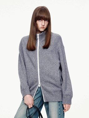UPF Protection Autumn Ready Relaxed Zipper Knitted Cardigan