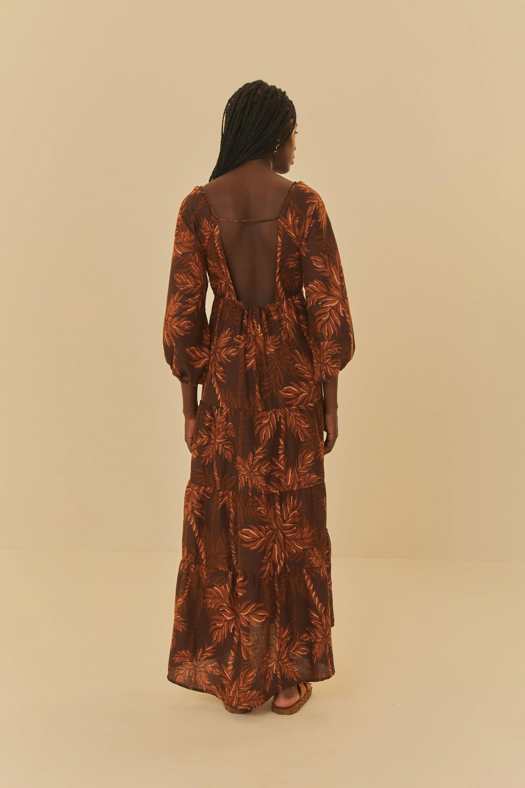 Draped-Style Fit for All Seasons FARM PALMEIRAS LONGO DRESS