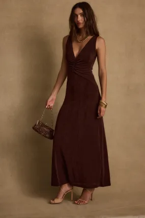 Inner Glow Reese Espresso Slinky Maxi Dress