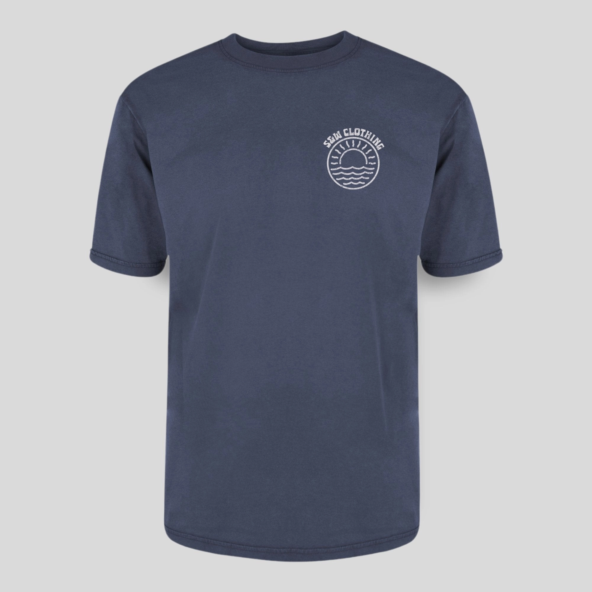 Relaxed Wearable Over-sized "Seaside" Stone-wash Tee