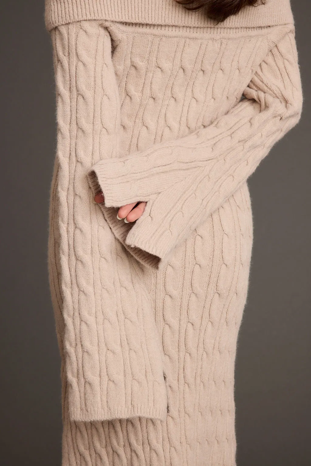Rhiannon Dusty Rose Sweater Maxi Dress Soft Curve