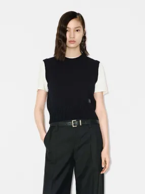 Ribbed Trim Knit Vest Comfy Fashion Soft And Comfortable