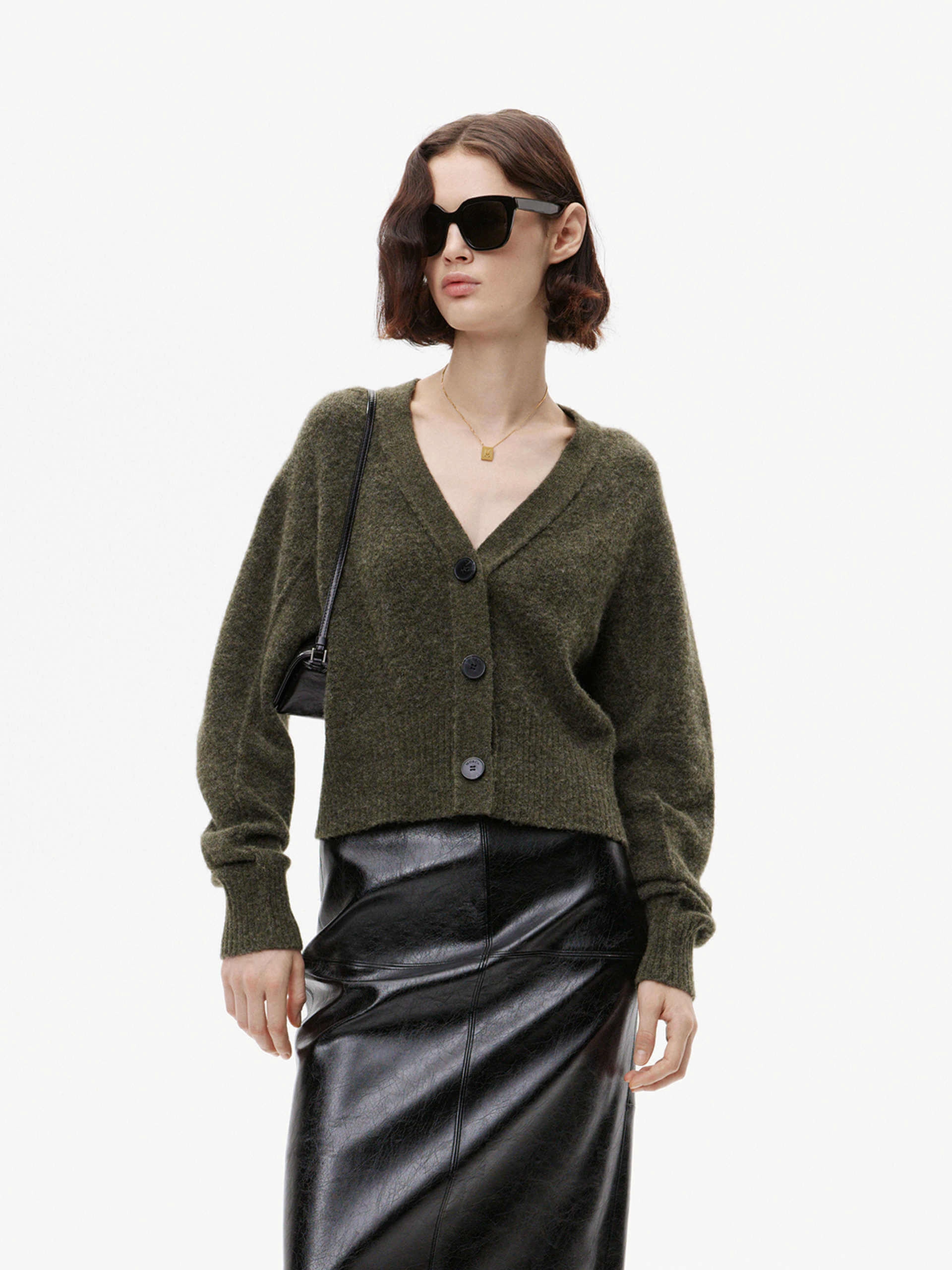Ribbed Trim Cropped Cardigan City Comforted Ultra Soft