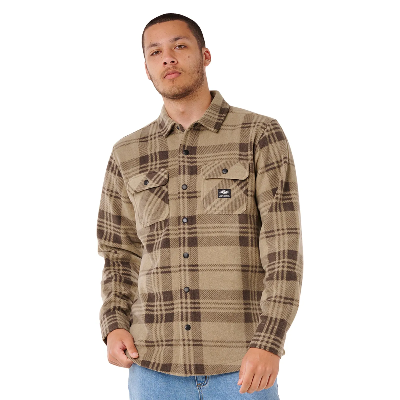 crew neck Rip Curl Mens Fun Times Polar Fleece Long Sleeve Shirt