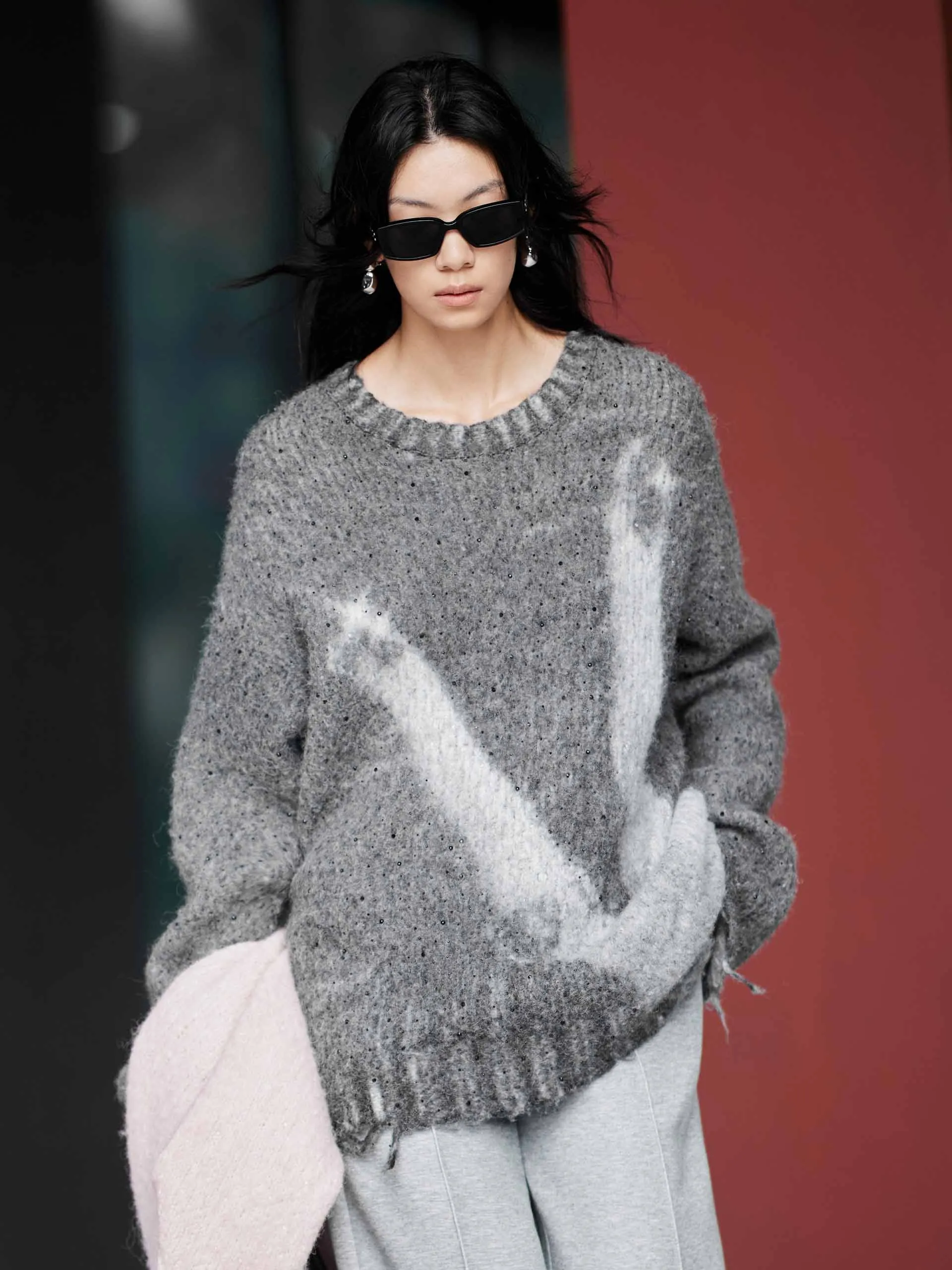 Ripped Detail Fluffy Sweater All Season Knitwear