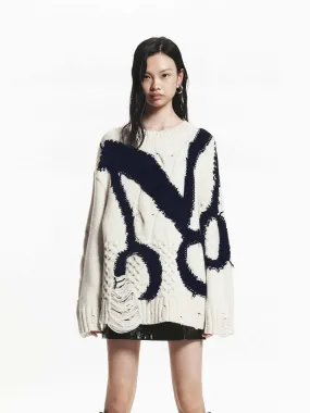 Cold Weather Gear Virgin Wool Distressed Sweater