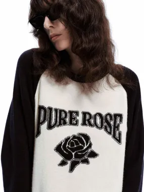 Rose Pattern Wool Sweater Winter Style Must-Have Breathable Layer Wear
