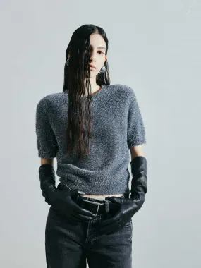 Round Neck Knit Top Casual Knit Cozy Waistband