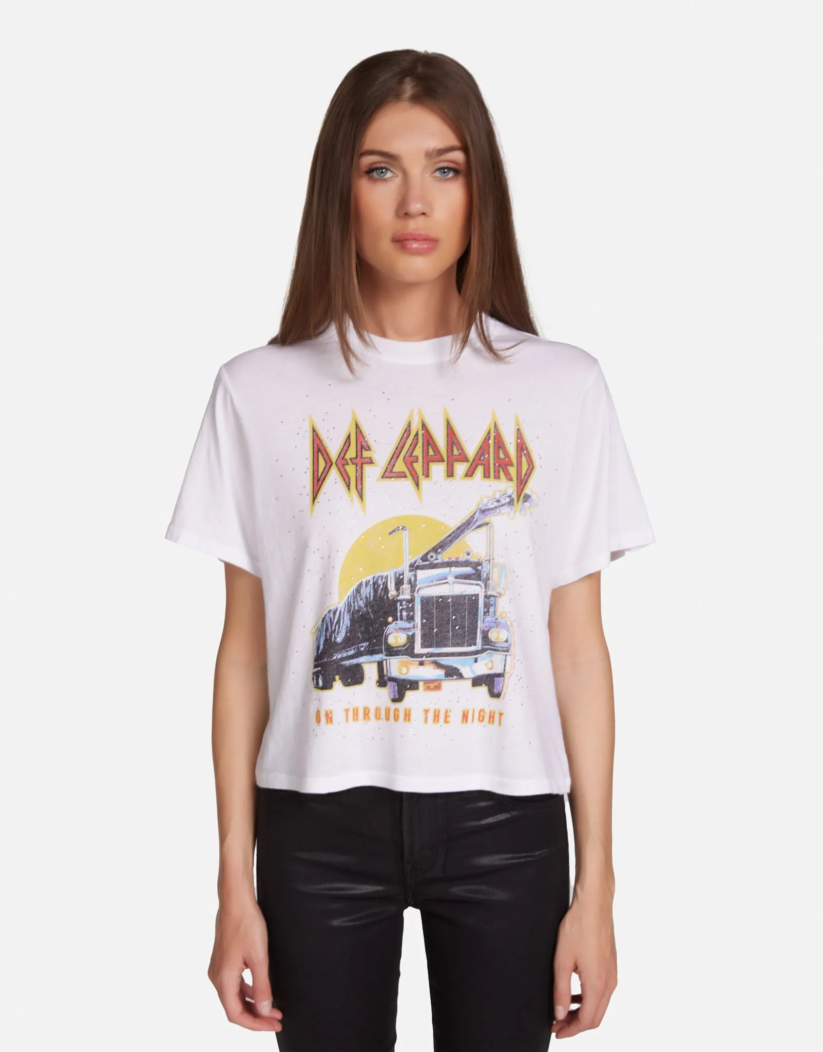 Relaxed and Comfy Feminine Touch Rue Def Leppard Truck w/ Crystals
