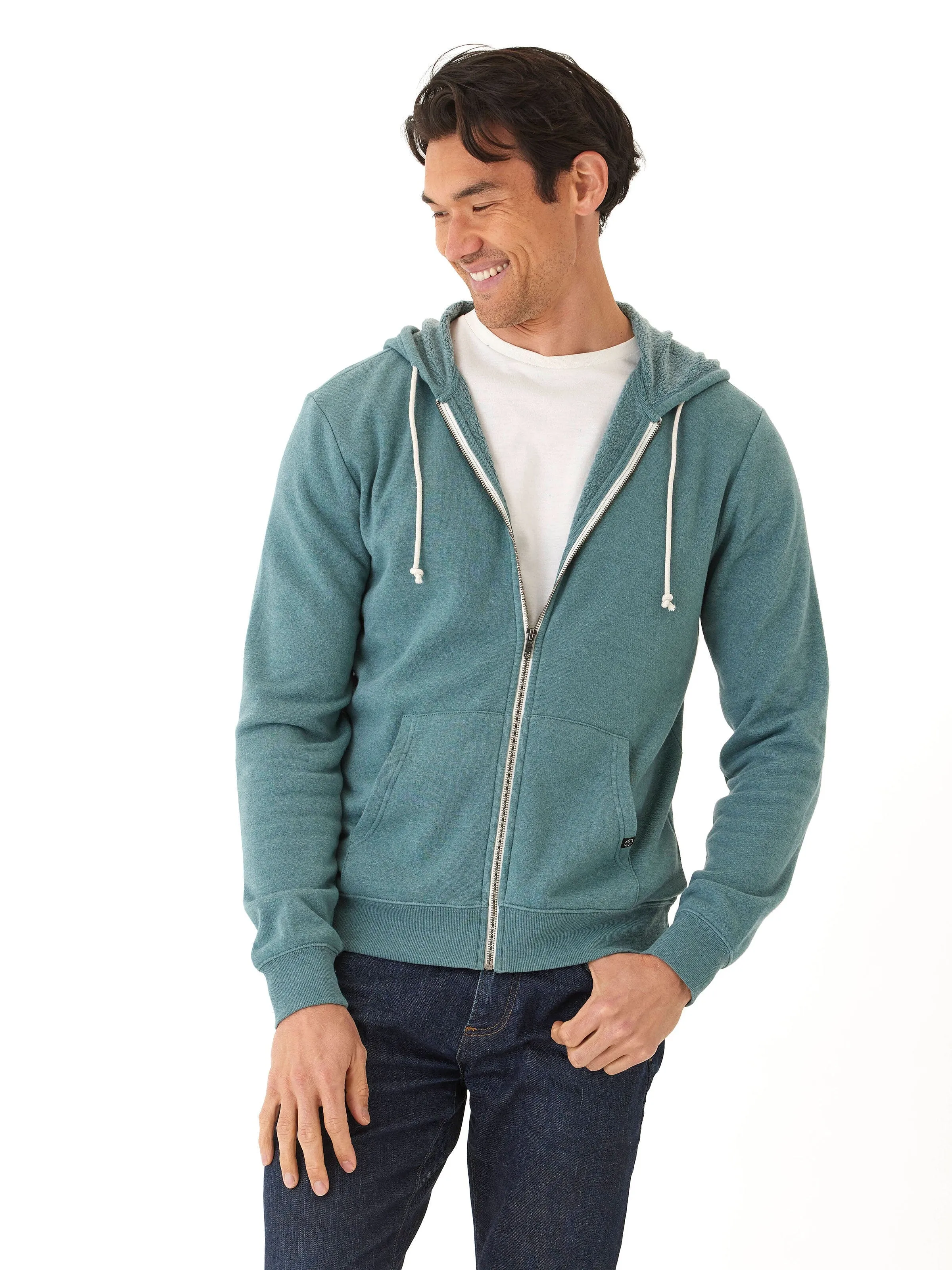 Jordyn Mineral Wash Fleece Full Zip Hoodie Ventilated Panels Magnetic Closure Options