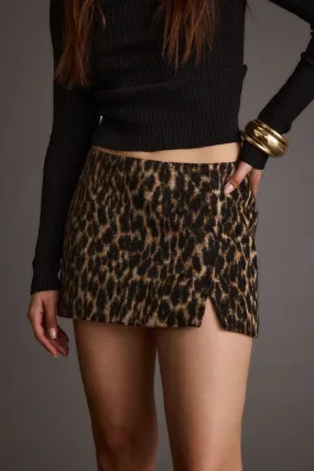 Sahara Leopard Micro Mini Skirt Natural Look