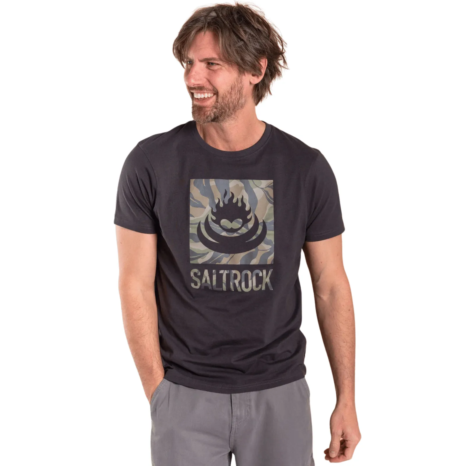 Saltrock Mens Camo Leaf Flame Short Sleeve T-Shirt AllSeason Wearability