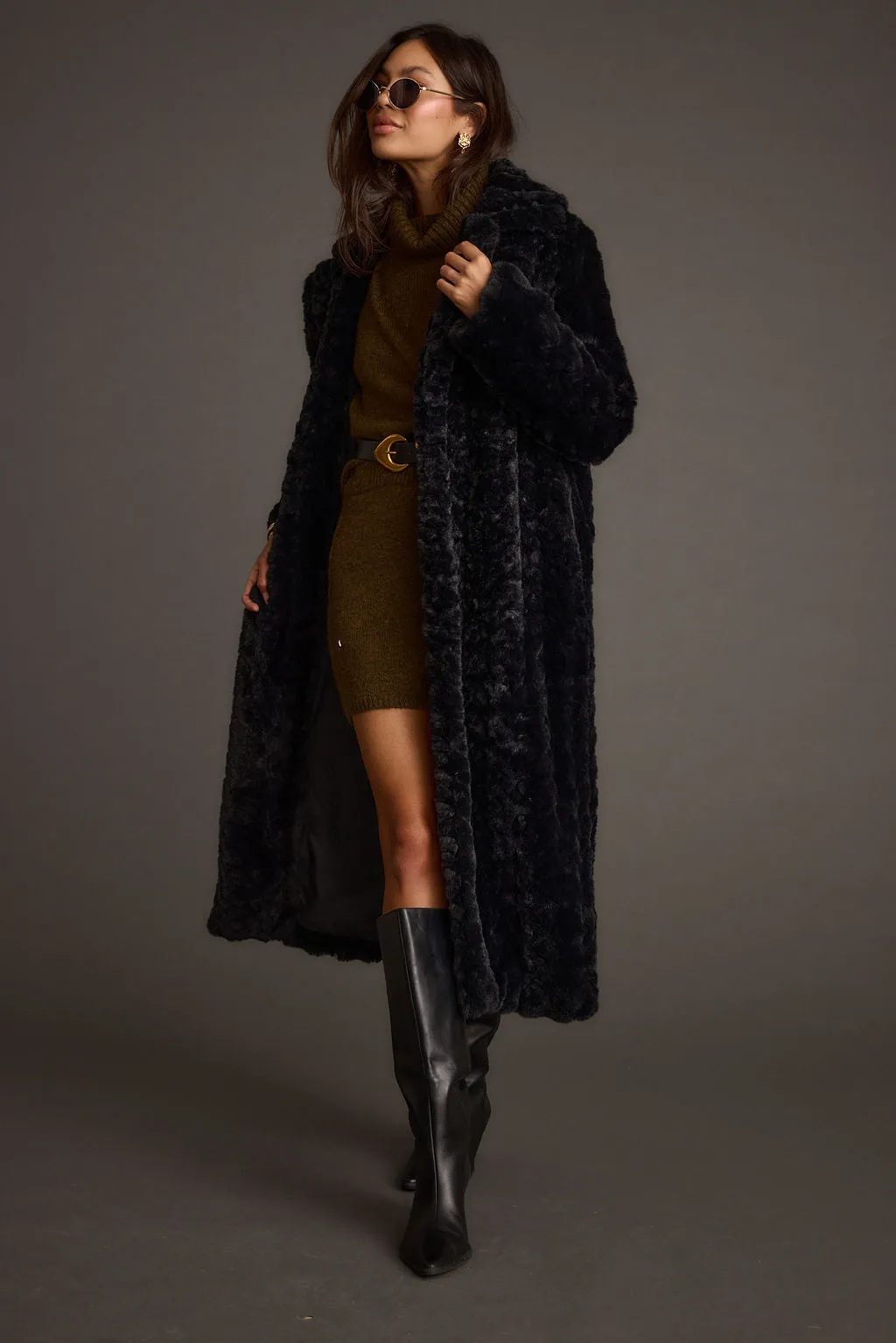 Decor Sasha Black Floor Length Coat