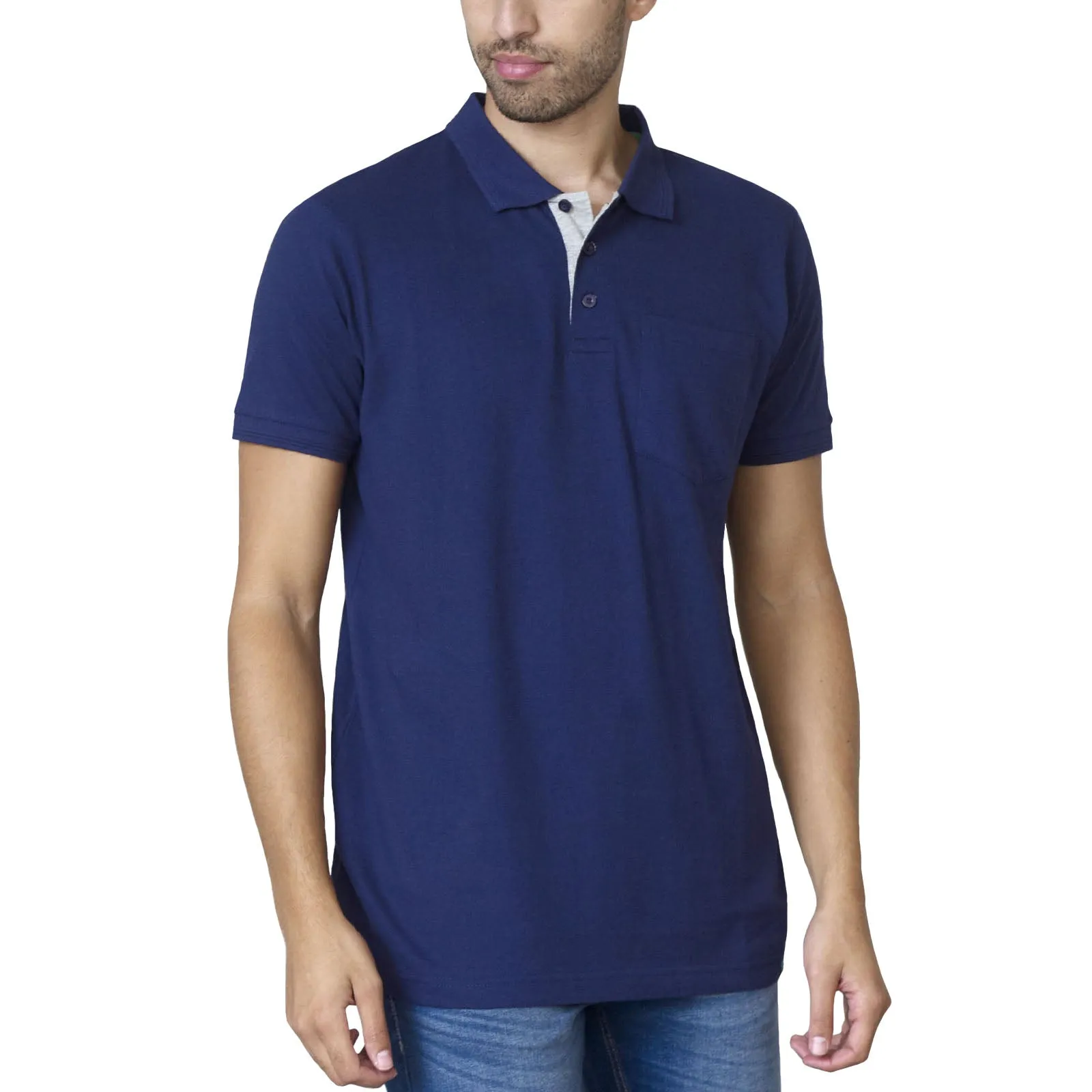 Soft Fabric Comfortable Layering D555 Mens Grant Pique Polo Shirt
