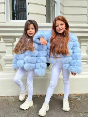 RipResistant Reinforcement Baby Blue Childrens Faux Fur Coat