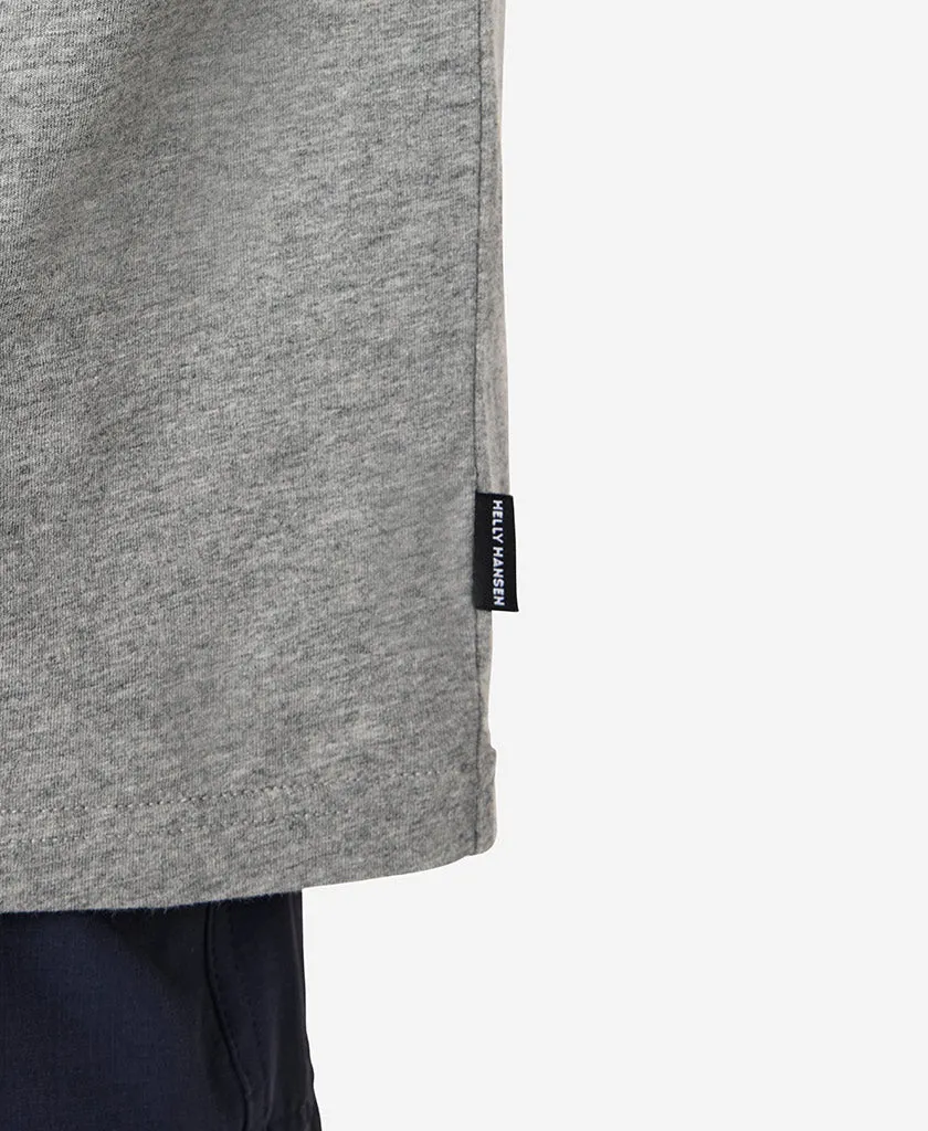 BEAM T-SHIRT, Grey Melange Minimalist Silhouette Cut