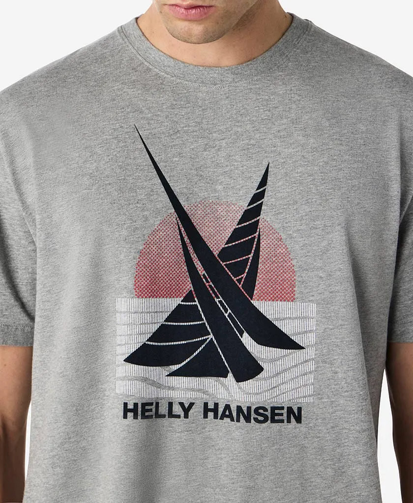 Classic Cut FlatlockStitching BEAM T-SHIRT, Grey Melange