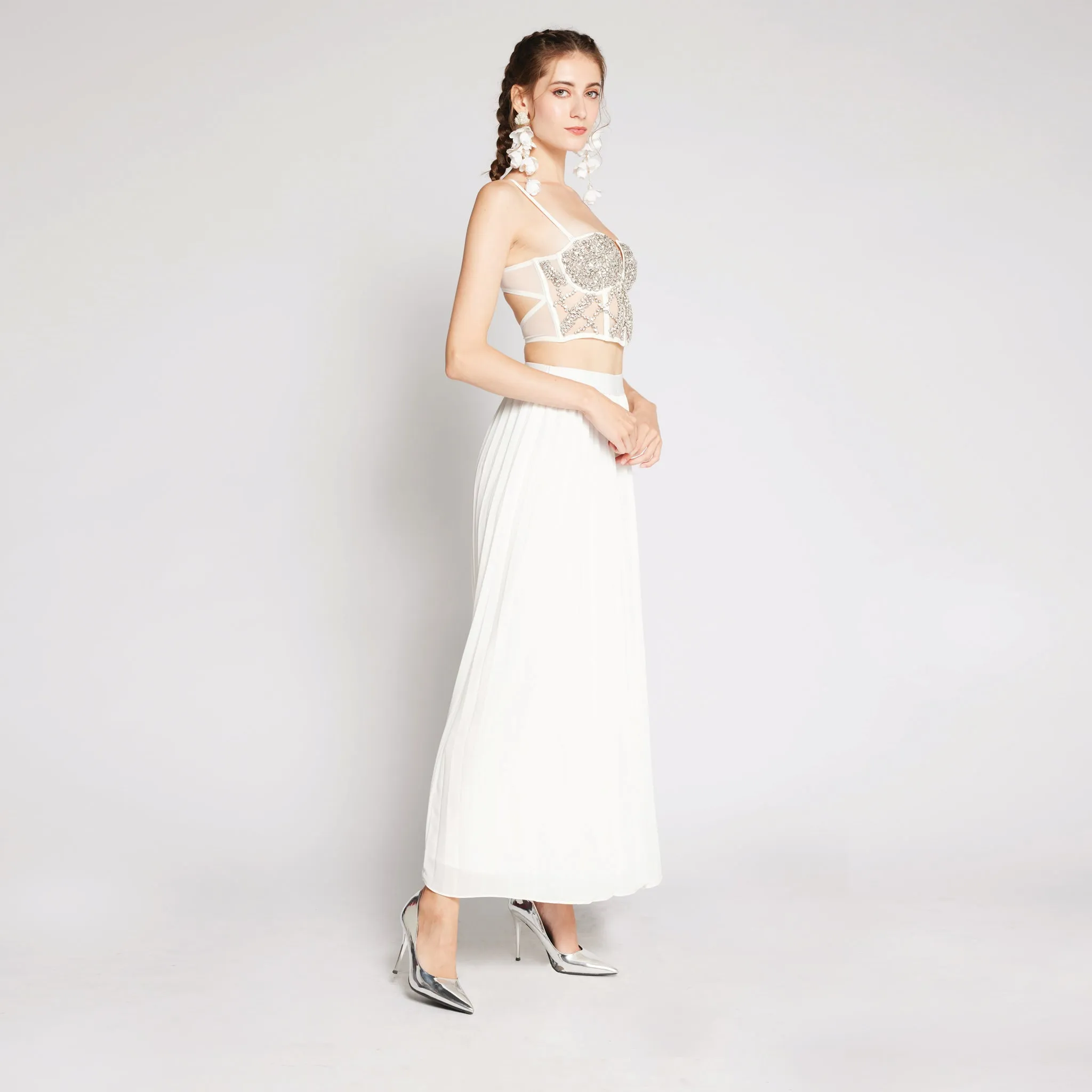 Timeless Feel Non Fade Fabric Chiffon Pleated Pants
