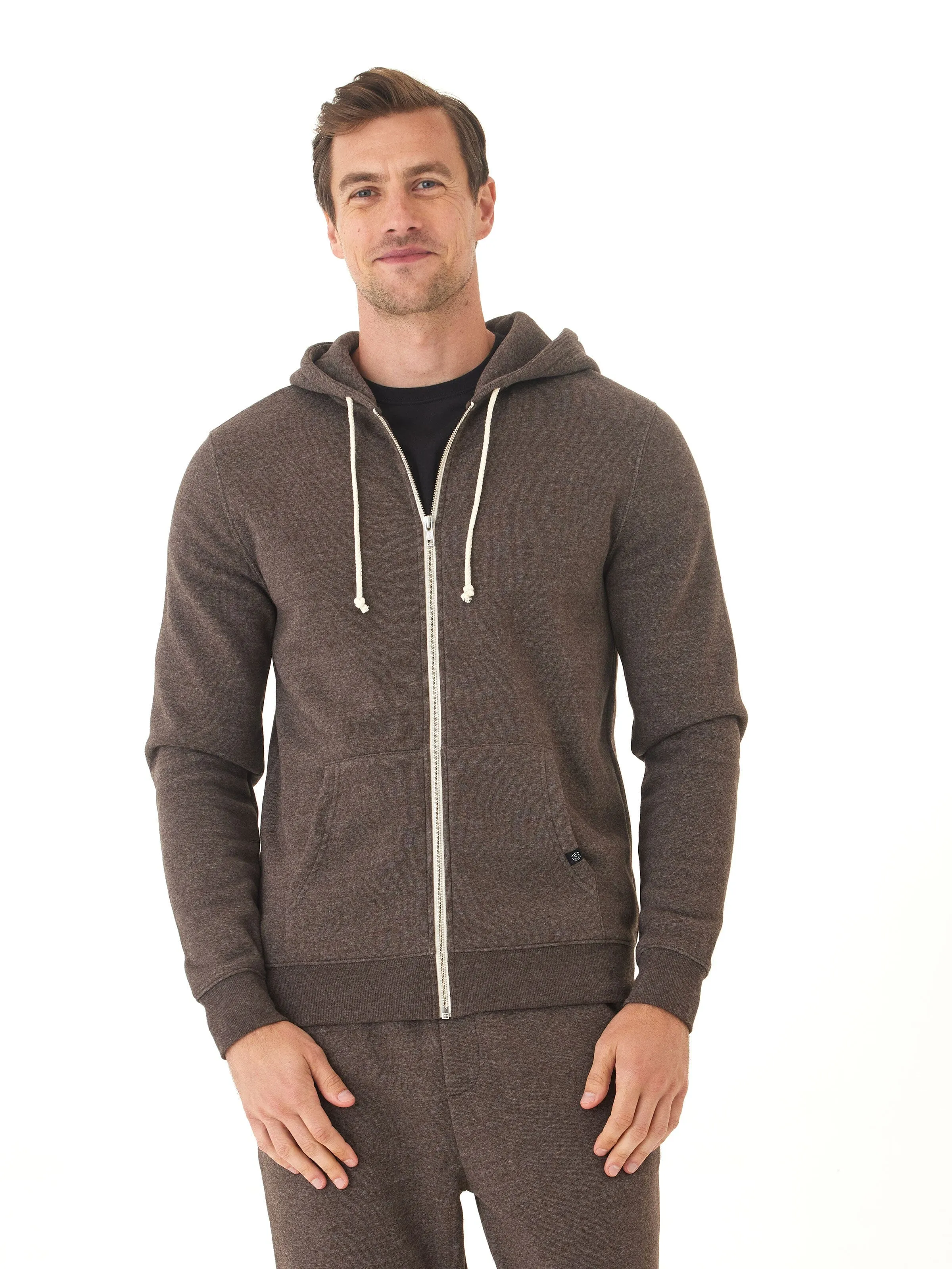 Triblend Zip Fleece Hoodie Wind Stop Windproof Thermal Shell